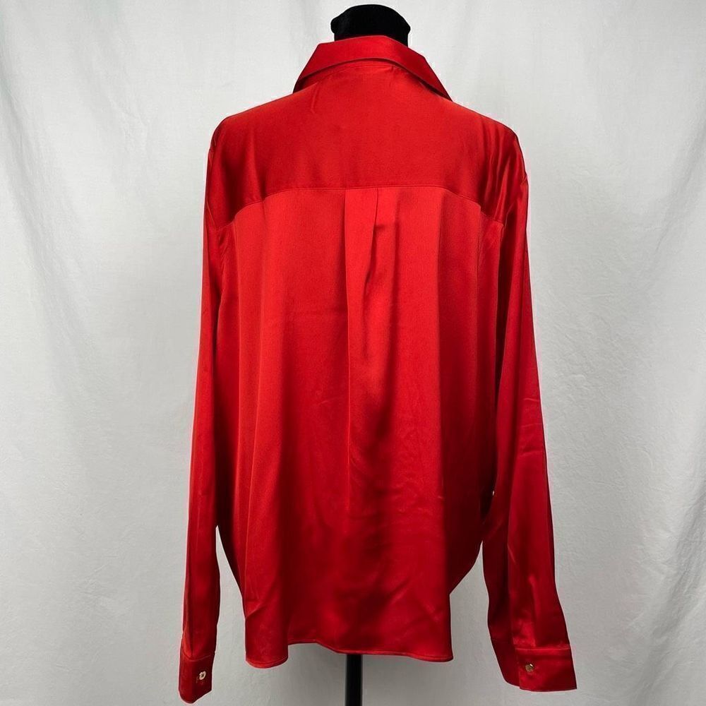Bold Elements NWT Silken Tie Front Long Sleeve Blouse - Women’s XL - Picture 5 of 10